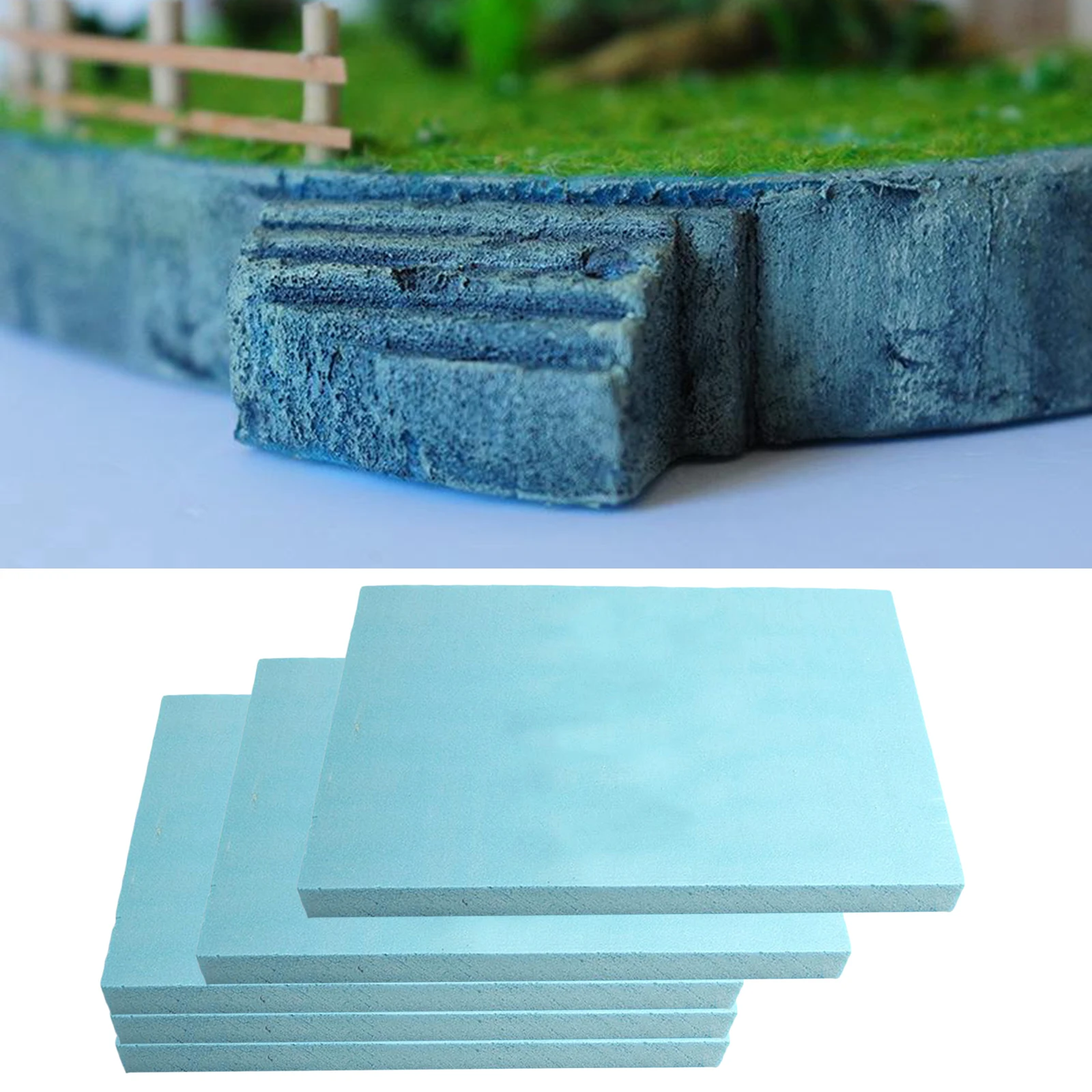 5 Pieces Foam Board Hobby Foam 30cm x 20cm x 2cm Blue Foam Sheet Plate DIY Model Building Kits