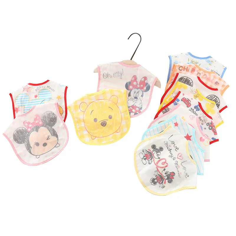 1pcs cute baby bib EVA waterproof sleeveless lunch bib baby Disney cartoon feeding cloth children baby apron adjustable new