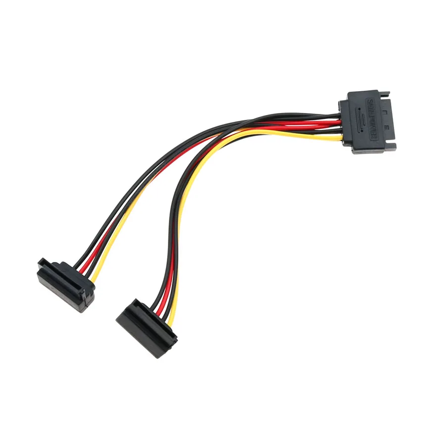 Cltgxdd 90 gradi SATA 15 Pin maschio a doppio 15 P femmina Y Splitter adattatore cavo di alimentazione cavo disco rigido per Computer di alta qualità