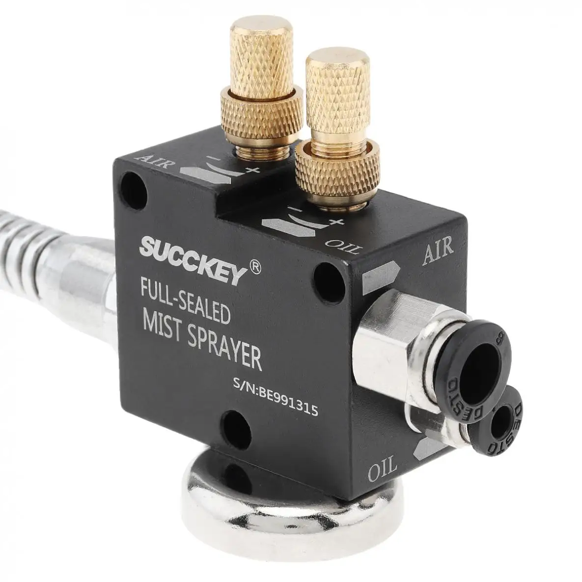 Sistema di spruzzo di lubrificazione del liquido di raffreddamento a nebbia di precisione con tubo flessibile in acciaio inossidabile con Base magnetica assorbibile per spruzzatore di raffreddamento