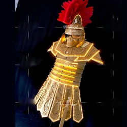 Bar LED performance wine clothes men's luminous Roman warrior armor vintage General uniform cosplay costumes