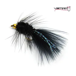 Vampfly 10PCS 8#Fishing Baits Soft Hackle Woolly Bugger Streamer Flies Tail Trout Salmon Fly Fishing Lures