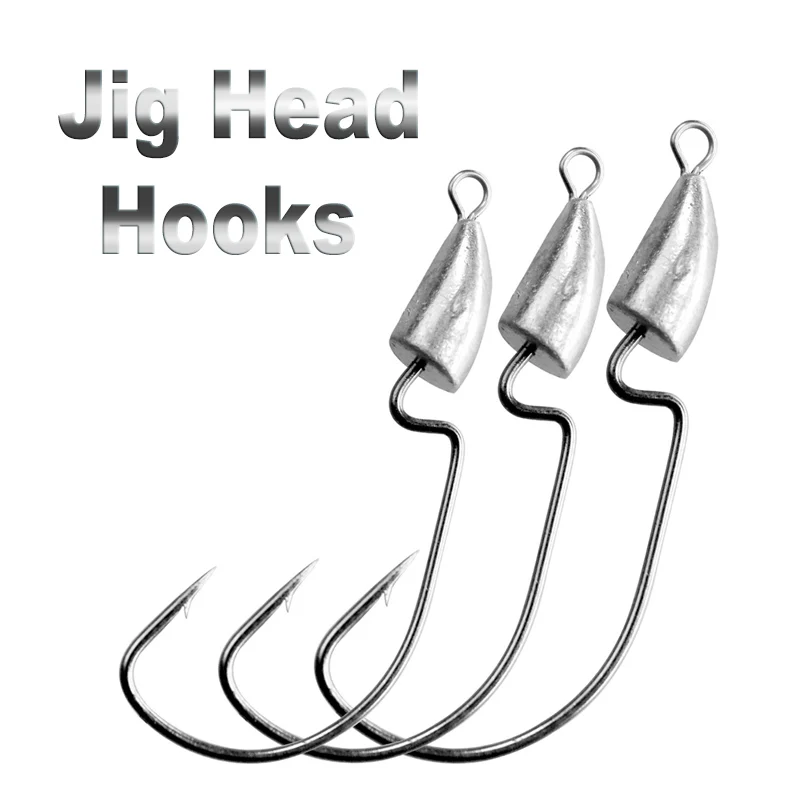 OBSESSION YB005 50pcs Bullet Jig Head Fishing Hooks 5g 7g 10g 14g Wide Crank Weedless Barbed Worm Hook Texas Rigs Accessories