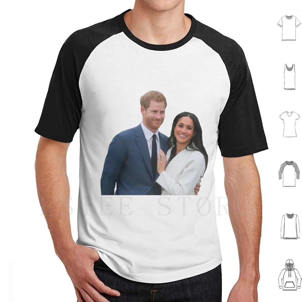 Congratulations Meghan And Harry T Shirt DIY Big Size 100% Cotton Meghan Markle Prince Harry Royal Family Queen Elizabeth