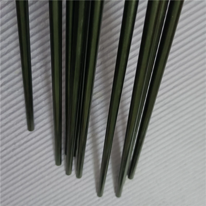 Fibra de vidro epóxi sólida Rod, fibra de vidro preto Rod, comprimento de 500mm, 8mm, 50 PCs