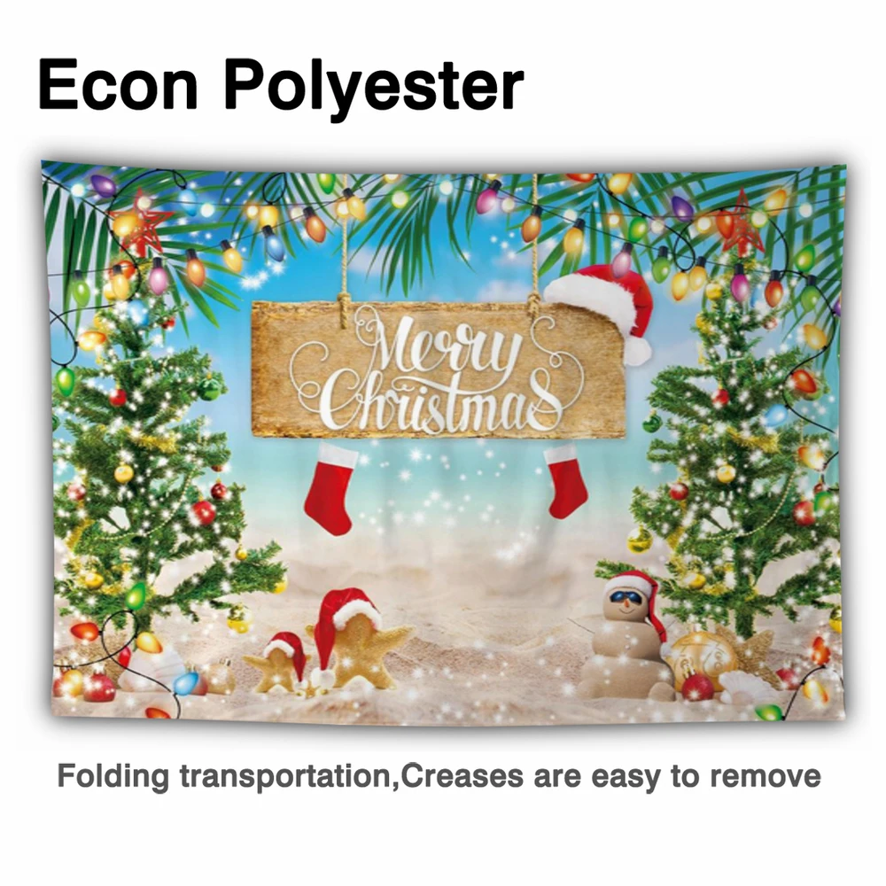Funnytree-Fondo de Feliz Navidad para playa, telón de fondo Tropical de pino, playa, Festival, Año Nuevo, suministros de fiesta, decoración de pancarta