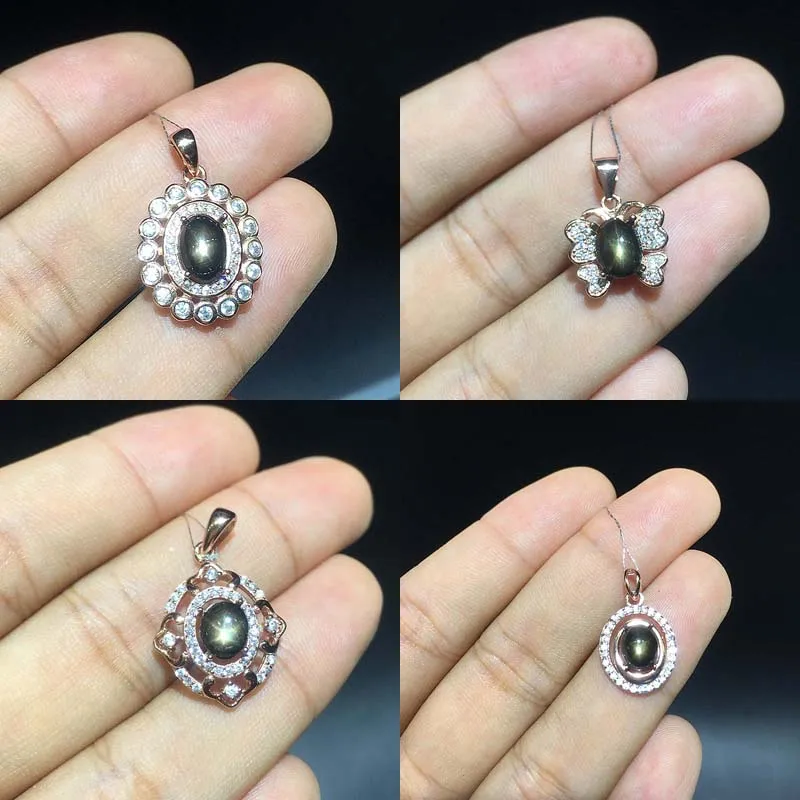 FS Fine Natural Star Sapphire 21 Style Pendants Necklace Real S925 Sterling Silver Fashion Charm Jewelry for Women MeiBaPJ