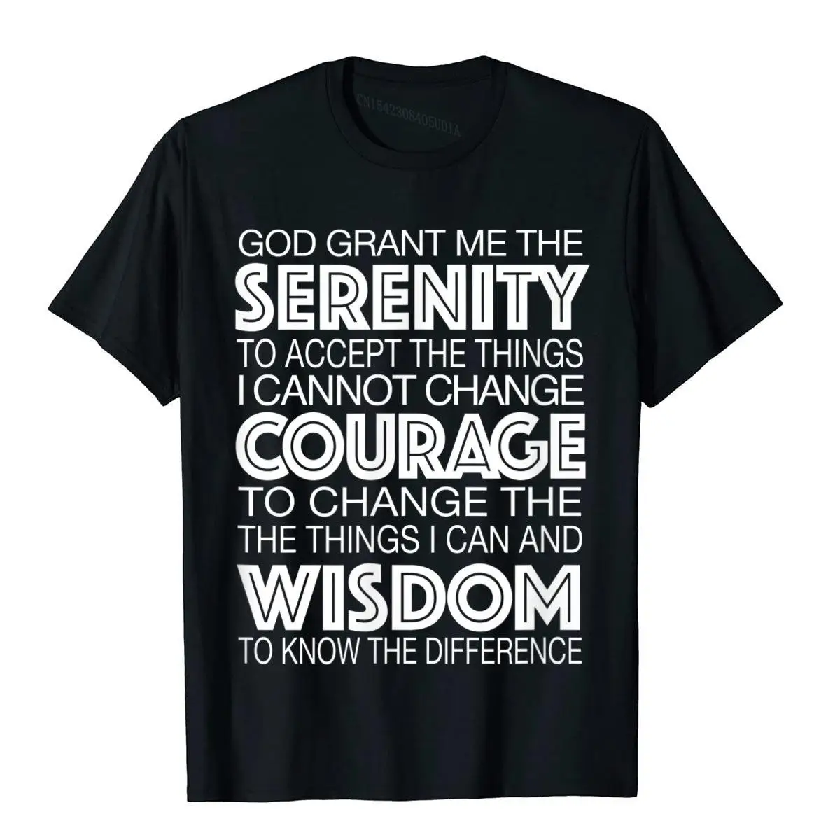 Serenity Prayer Alcoholics Anonymous 12 Step T-Shirt Cotton Men T Shirt Gift T Shirt Comfortable Wholesale