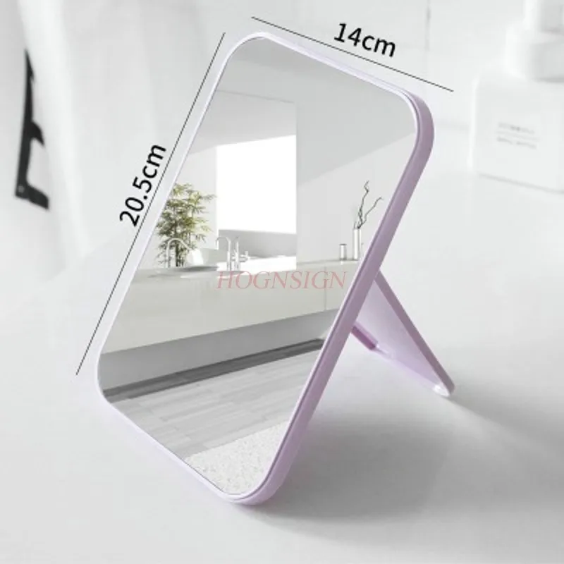 小さなミラーデスクトップ収納化粧鏡学生寮デスクトップかわいいポータブルシンプルなガールハートドレッシング男性と女性ホーム