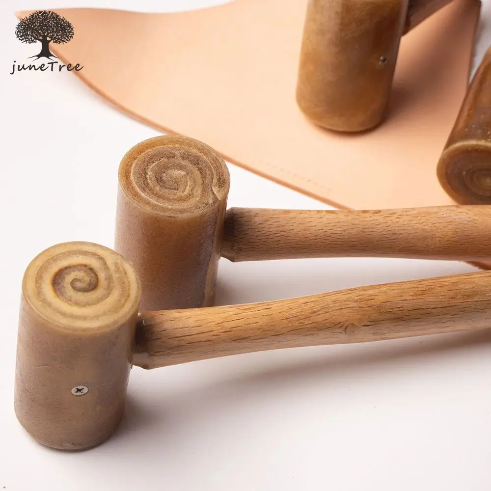 Junetree Raw cowhide Mallet Leather Hammer  Stamping Jewelry Leather craft Tool Rawhide head Mallet Leather Carving Hammer DIY