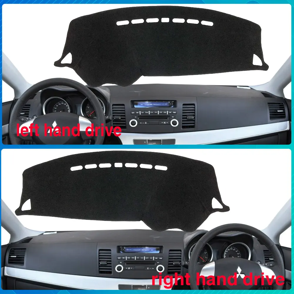 Dashboard Mat Cover Protective Rug Avoid Light Carpet for Mitsubishi Lancer 2008~2016 2009 Ralliart EVO Stickers Car Accessories