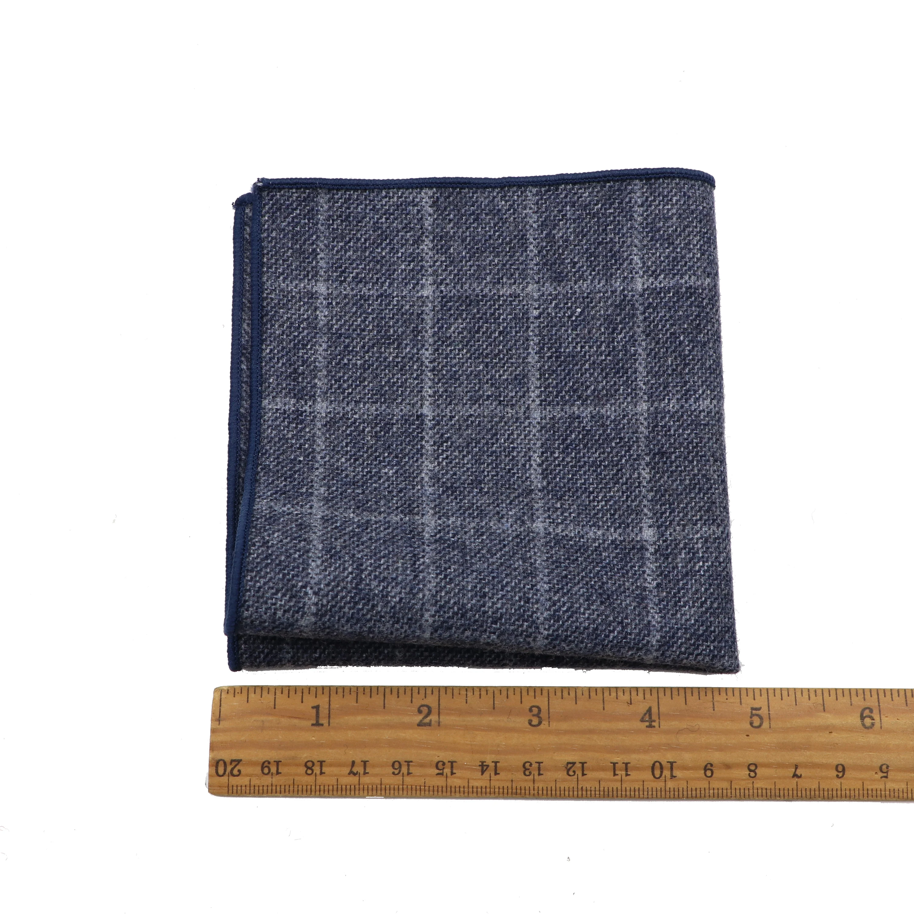 Classic Plaid Series Square Handkerchief Casual Party Pocket Square Scarf Wool Cotton Hankie 22cm Women&Men kerchief