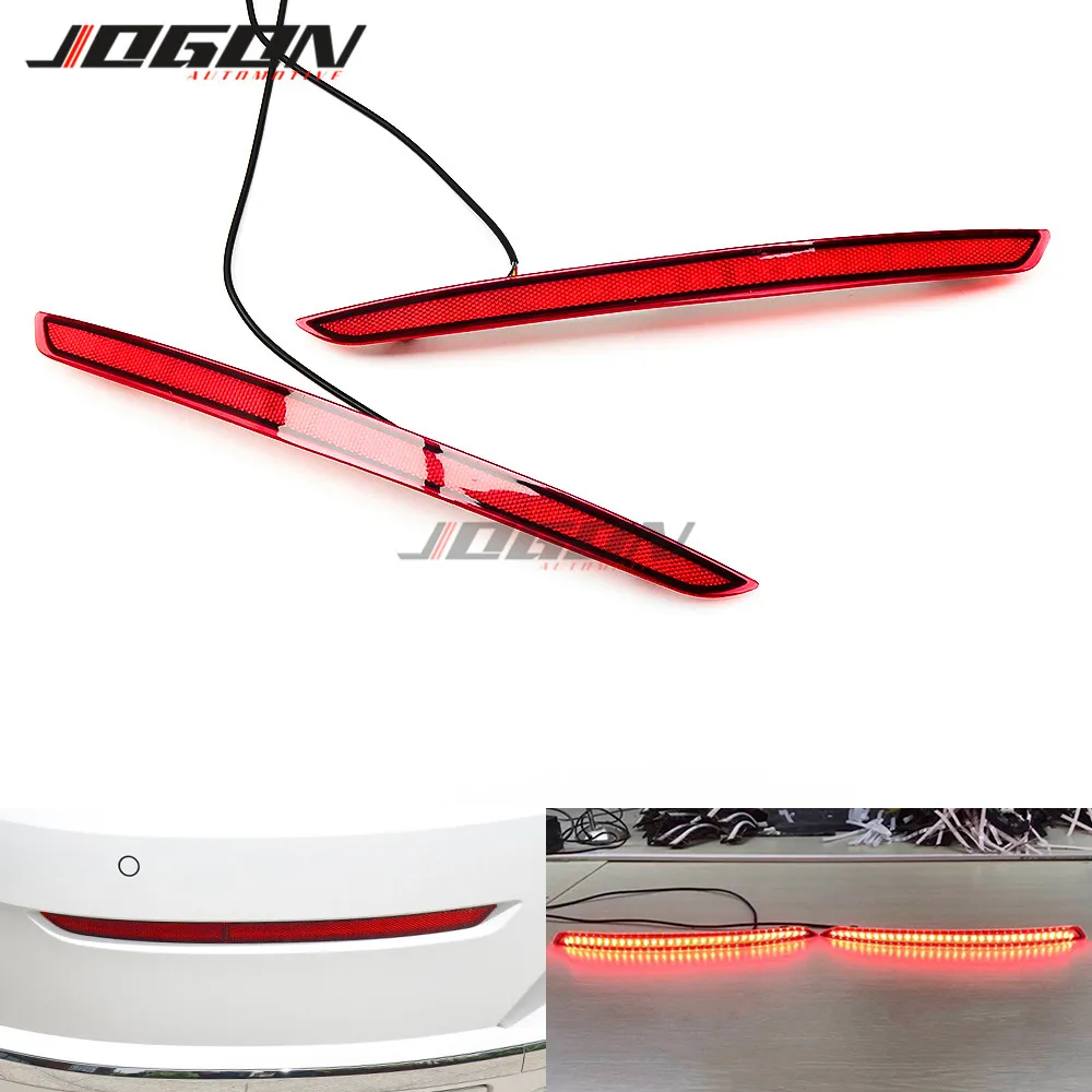 

For VW For Volkswagen Arteon 2018 2019 2020 2 pcs Red LED Rear Fog Rear Bumper Tail Light Lower Tail Lamp Stop Brake Light