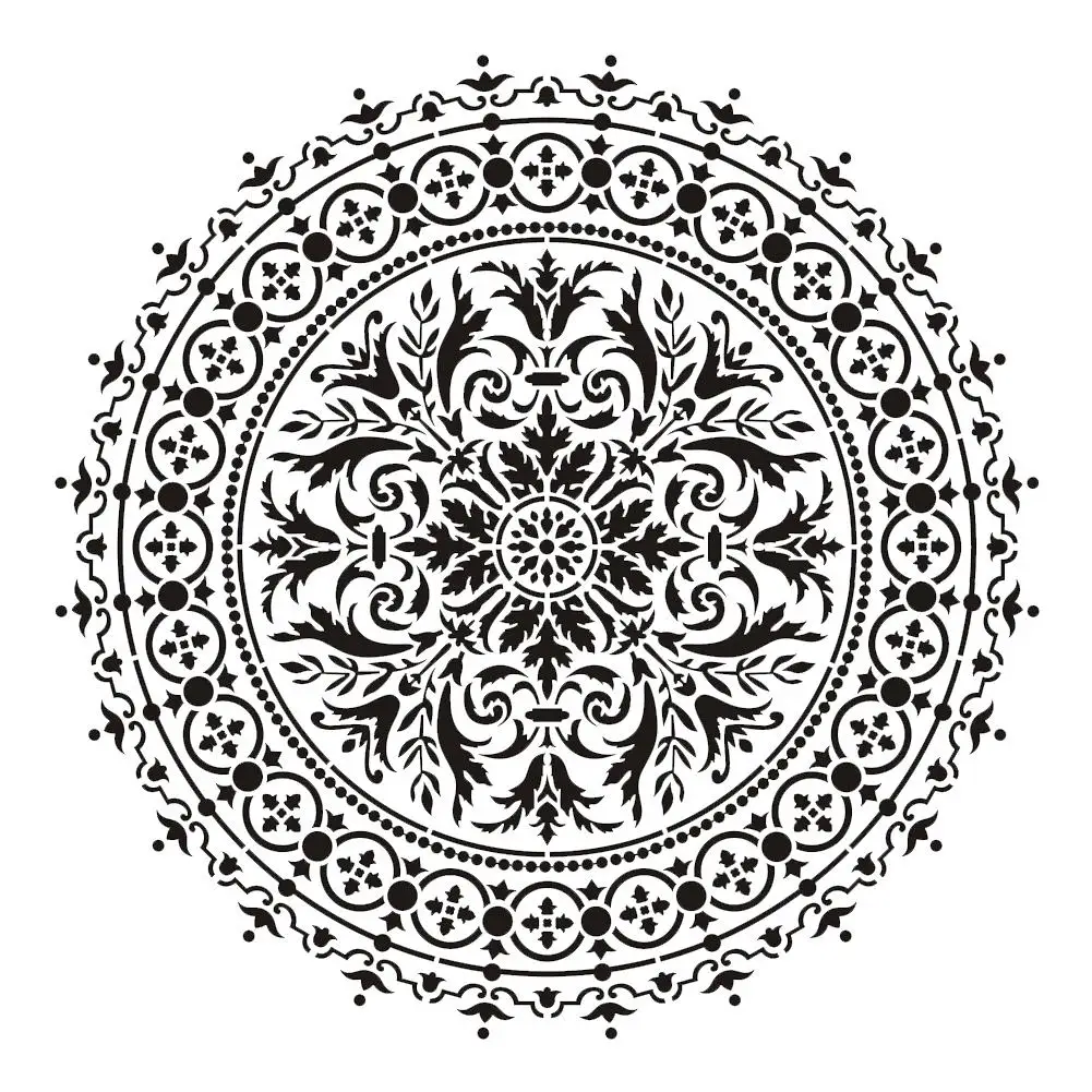 ماندالا رسم قالب لتقوم بها بنفسك خلفية الأثاث الطابق رذاذ طلاء جدران قالب ماندالا زهرة جوفاء اللوحة Templat 30x30