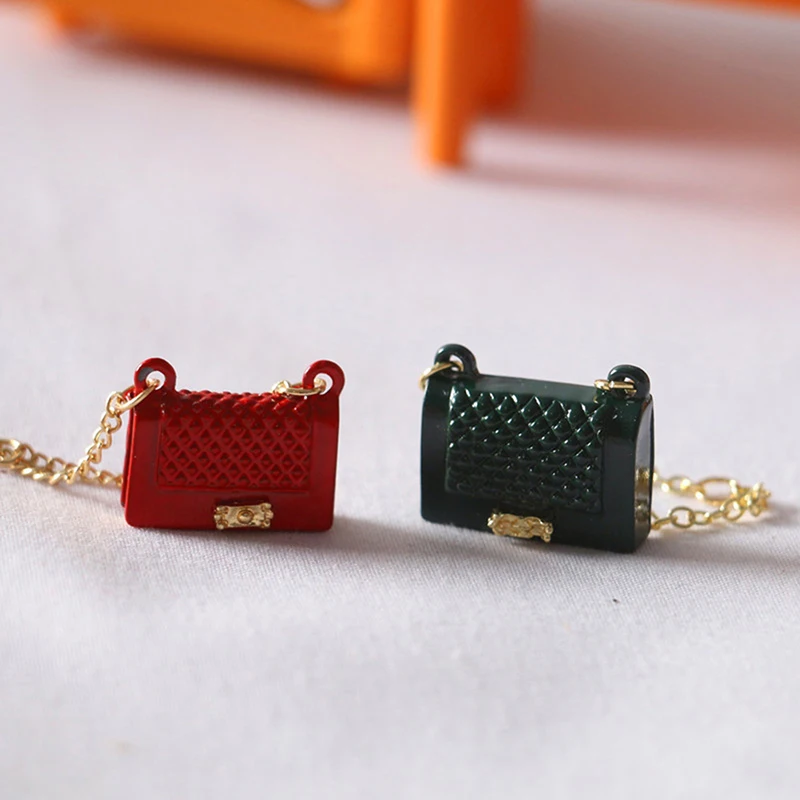 Hot！Doll House Mini Metal Chain Bag Accessories Fashion Decoration Miniature Model