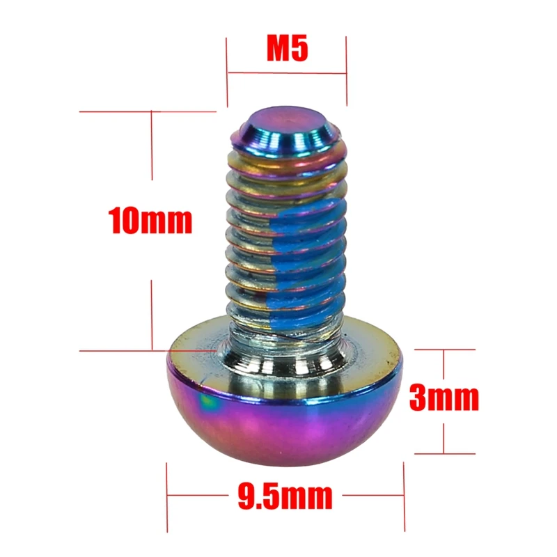 Universal Upgraded Titanium Alloy Screw for Fixing Disc Brake Rotor of Electric Scooter M5x10 T25 Bolt for Bicycle Brake Disc