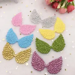 16pcs 42mm*70mm Glitter Paillette Big Angel Wings Appliques Patches Wedding DIY Hair Clip Accessories Craft Supplies A96