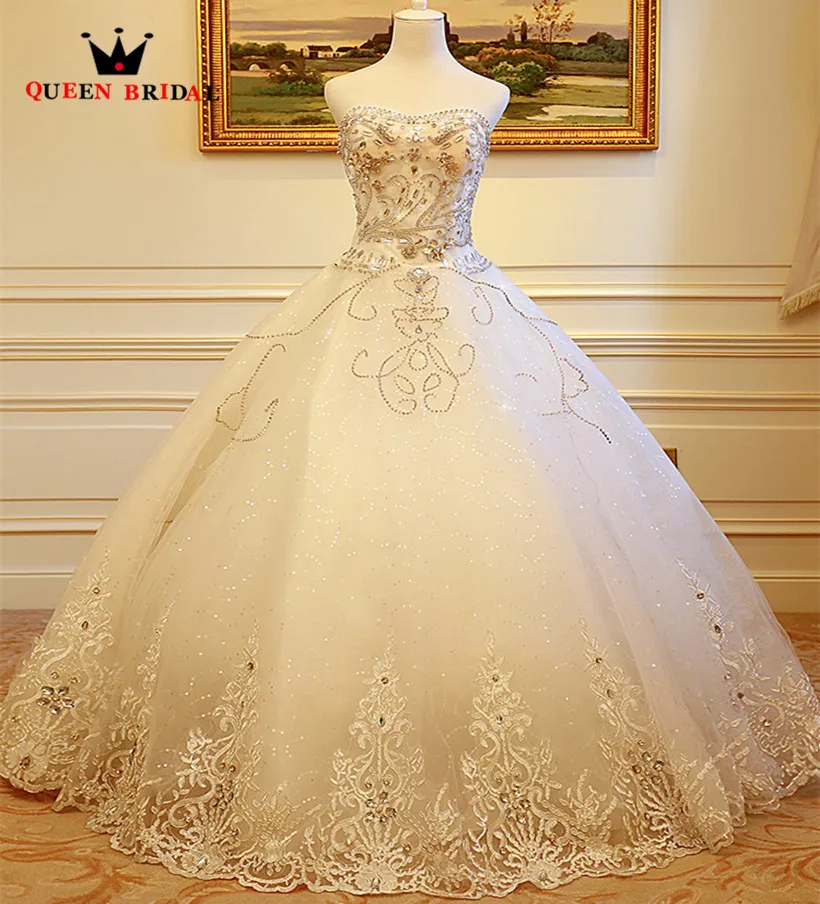 Luxury Wedding Dress Ball Gown Sweetheart Tulle Lace Beading Diamond 2023 New Design Bridal Dresses Custom Made SH17