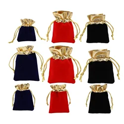 5PCs 9x7cm 12x9cm 16x12cm Velvet Drawstring Bags Storage Bracelets Jewelry Packaging Bags Candy Gifts Wedding Gold Bags Pouches