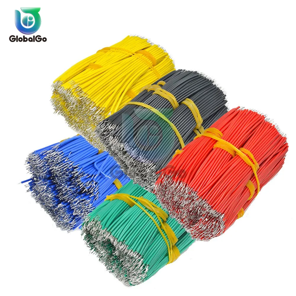 100pcs/Lot 0.14mm Tin Plated Copper Wire Melt Core Solder Soldering Wire UL1007 24AWG PVC Electronic Cable 8 CM