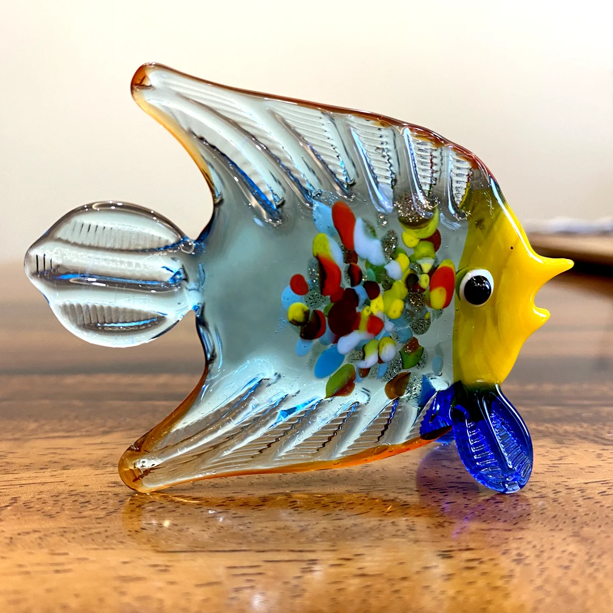 Crystal Fish Figurine Glass Hand Blown Tropical Fish Modern Animal Craft Home Fish Tank Cabinet Decor Accessories Christmas Gift