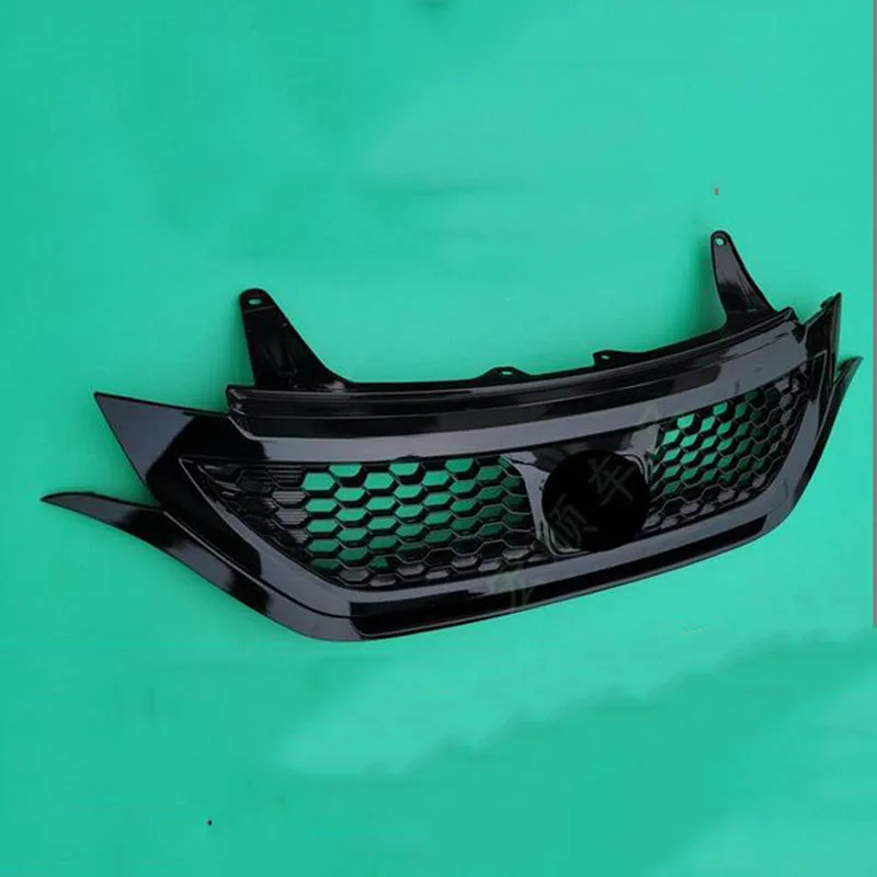 For Honda CRV CR-V 2012 2013 2014 Black Honeycomb Front Bumper Center Middle Grille Grill Refit Top Grade ABS Chrome