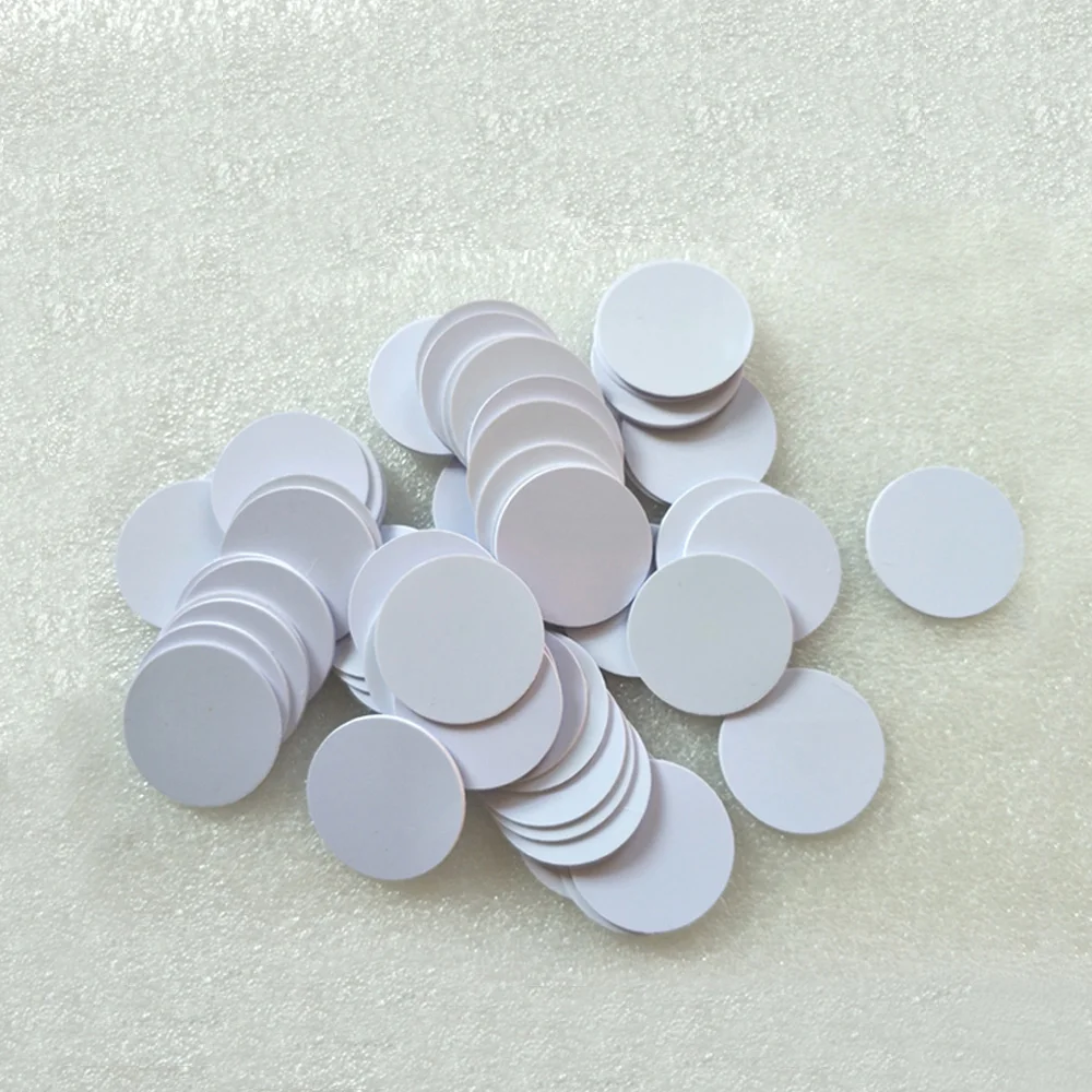 (100PCS/LOT) Tk4100 (EM4100) RFID Smart ID 125khz Tags Waterproof Read-only 25mmx1mm PVS Coin Cards In Access Control