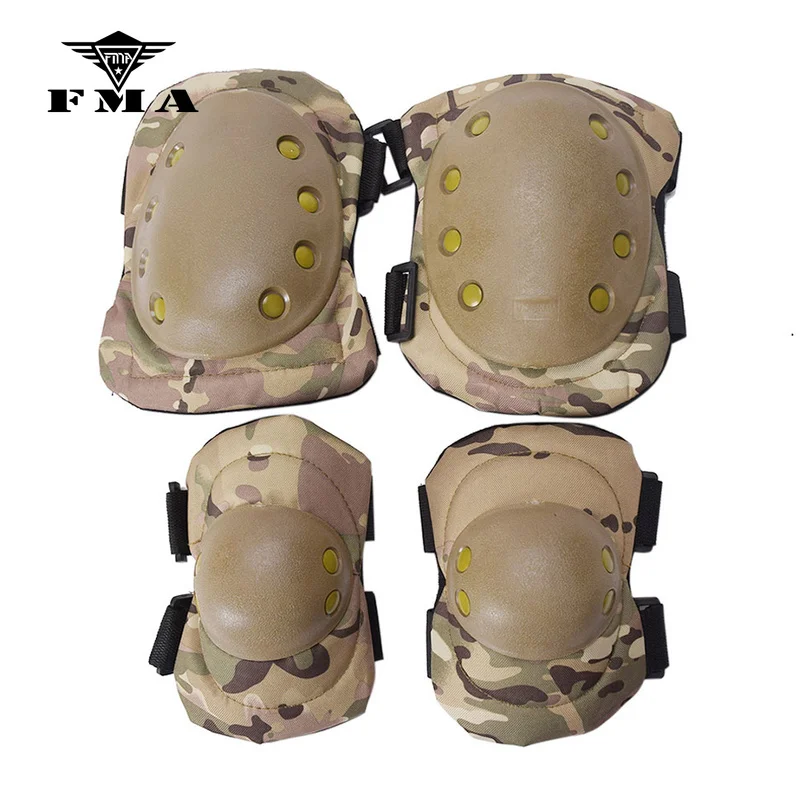 FMA New Protective Knee Pads Elbow Pads Set Combat Airsoft Tactical Protective Pads Multicam Black Free Shipping