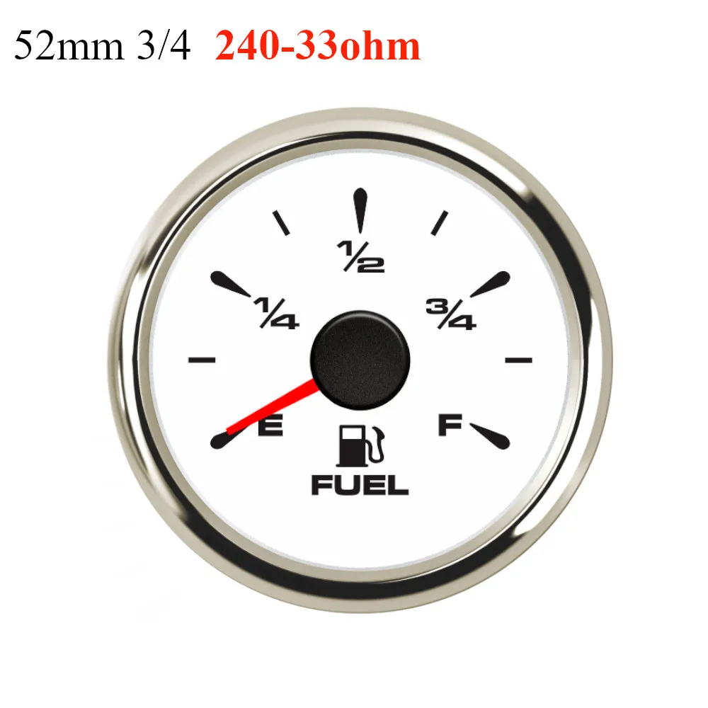 Customized Universal 52mm Pointer Fuel Level Gauges digital fuel gauge 0-190ohm or 240-33ohm 0-180ohm Fuel Level Meters for boat