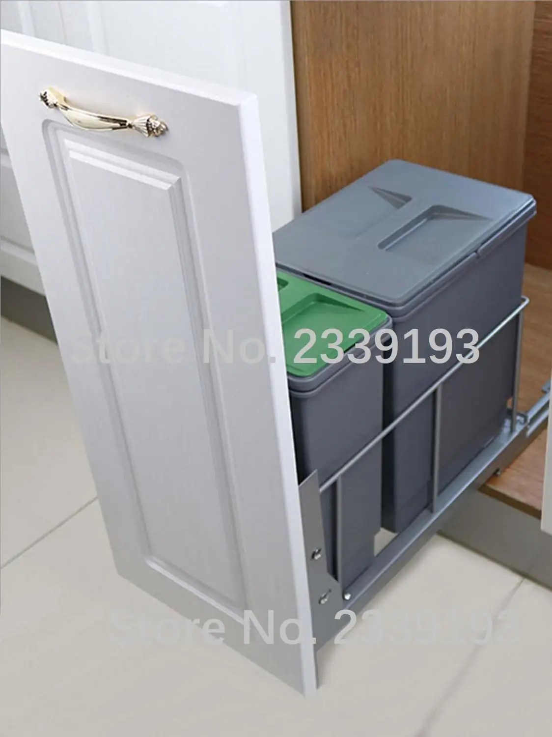 

Kitchen Hidden Built-in Height Shallow Narrow Garbage Sorting Sundries Bucket (with lid) Pulling