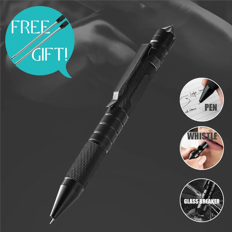 Multifunctionele 3-In-1 Tactische Pen Fluitje Emergency Zelfverdediging Edc Tool Outdoor Survival Self Rescue dropshipping