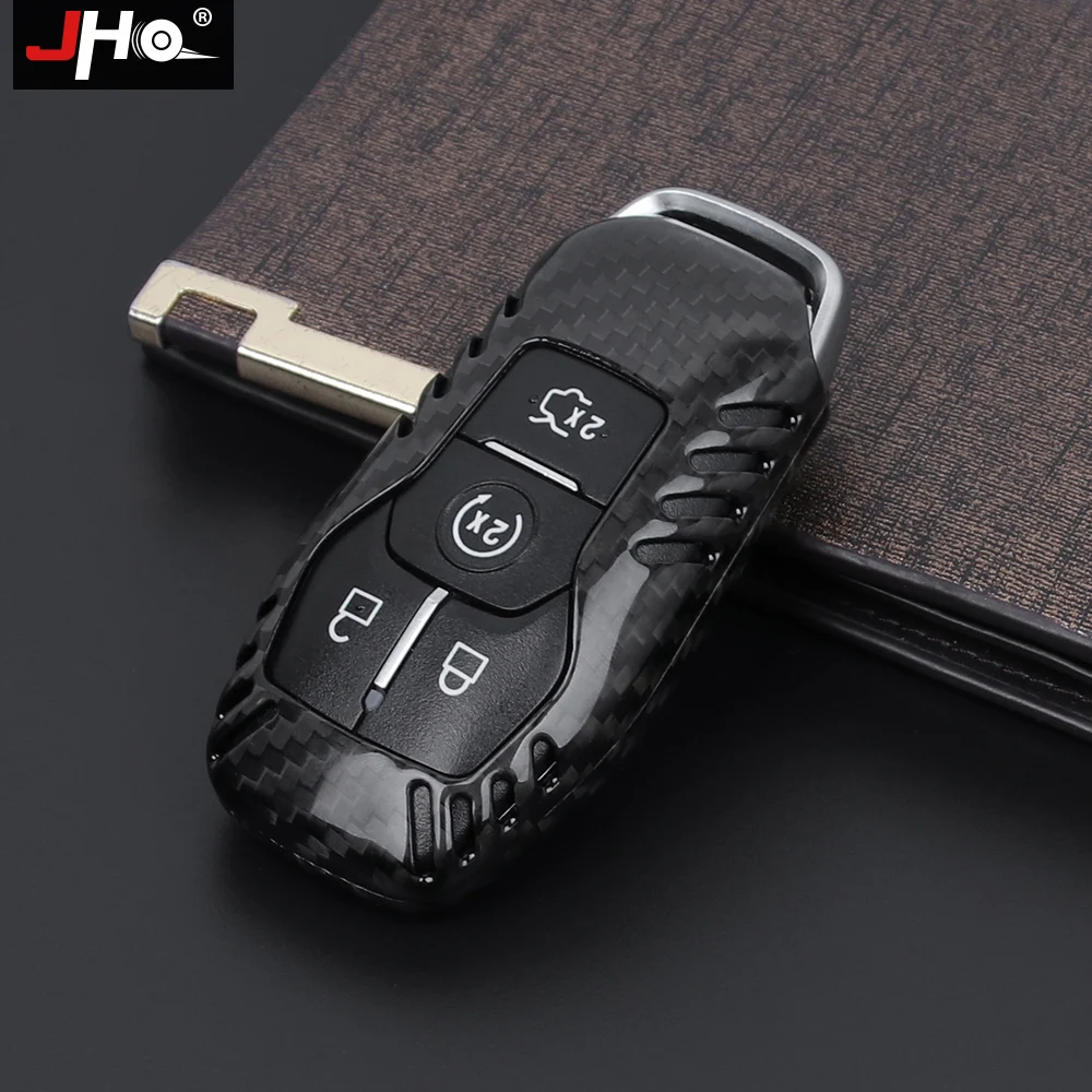 

JHO REAL Carbon Remote Key Fob Shell Case Key Cover For Ford F150 2016-2020 2018 2017 2019 Raptor XLT Limited Car Accessories