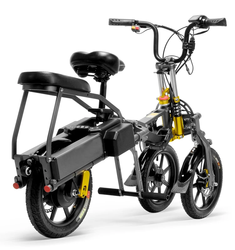 3 Wheel Electric Bicycle E Bike Scooter One Key Folding 14 Inch Tire Aluminum Alloy Frame Lithium Battery Special Design