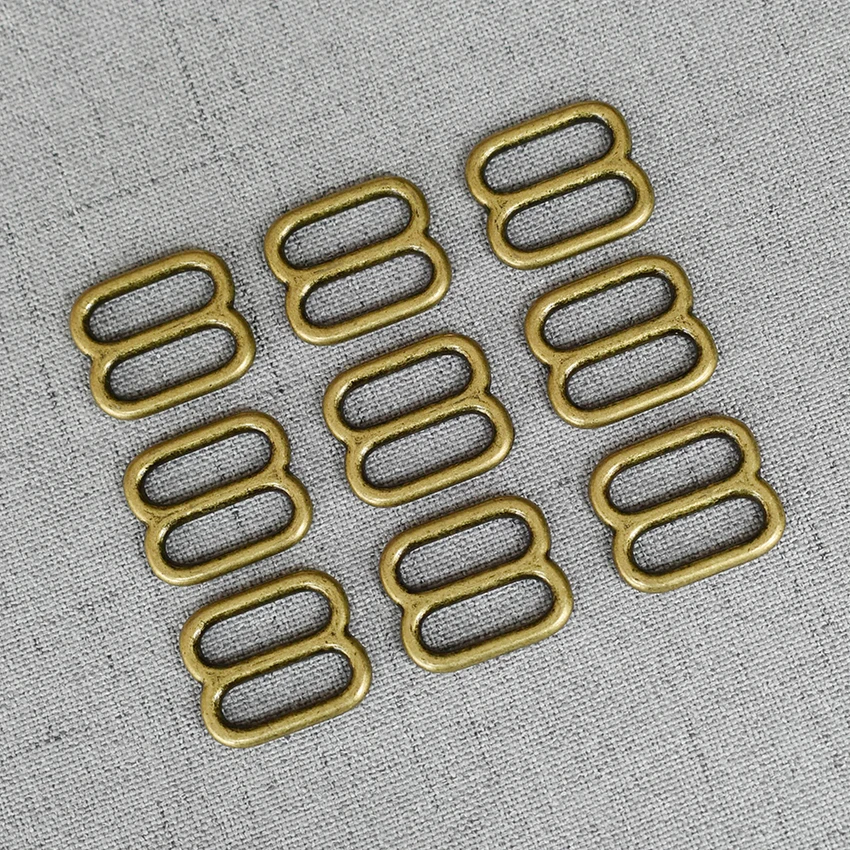 100 Pcs/Lot 15mm Bronze Metal Buckle Bag Strap Clasp Handbag Web Belt Adjust Round Buckles Slider DIY Accessory