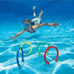 4pcs New Diving Rings Underwater Swimming Rings Sinking Pool Toy Rings For Kid Children Swimming Diving