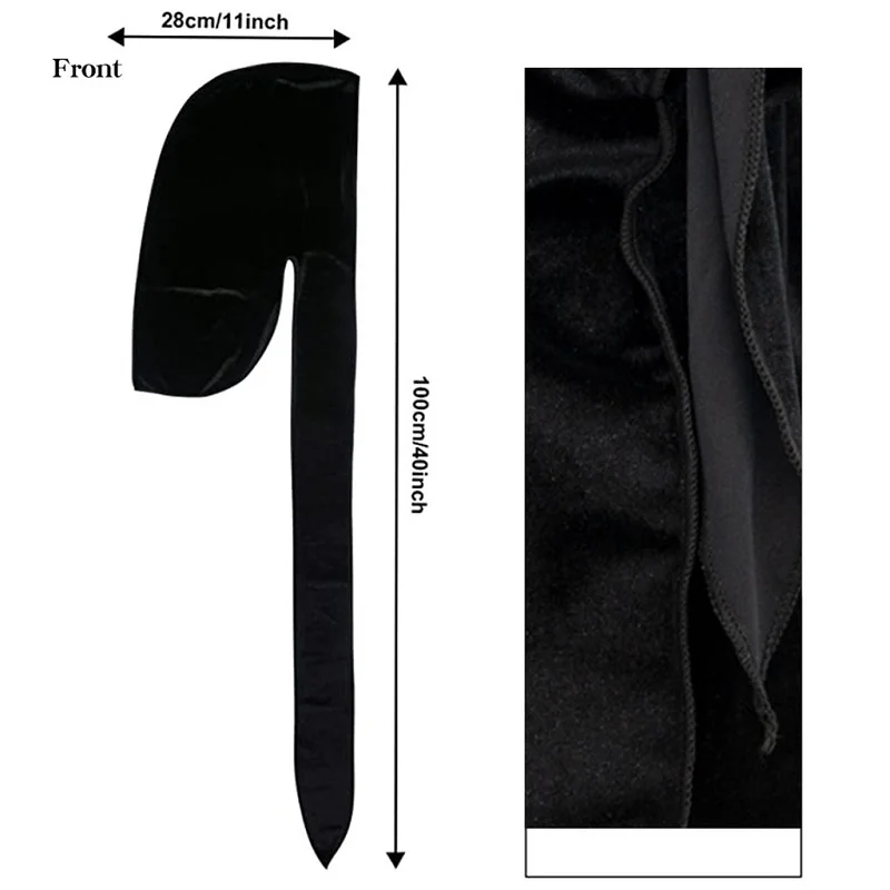 2021 Hot Sale Wholesale Fashion Durag High Quality Muslim Velvet Durag Bandana