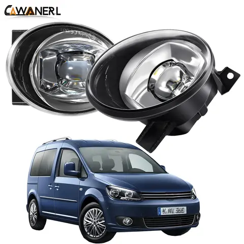 2 X Car Front Bumper Fog Light Assembly No Error LED Lens Fog Daytime Running Lamp 30W 6000LM For Volkswagen VW Caddy 2010-2015
