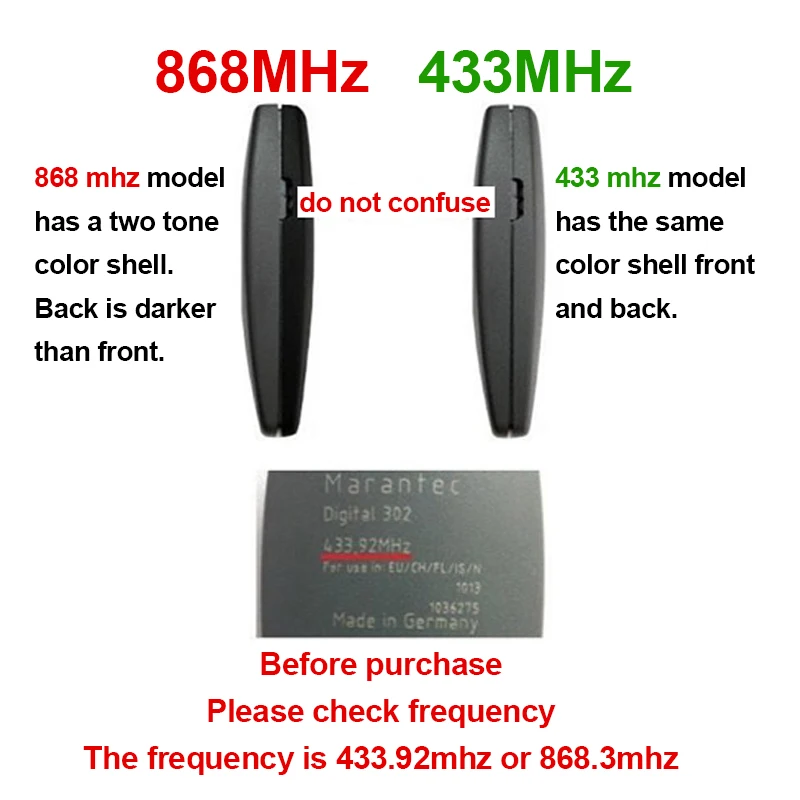 Marantec Digital 868MHz Garage Door Remote Control MARANTEC Handheld Transmitter Command 868.3mhz Gate Key Fob