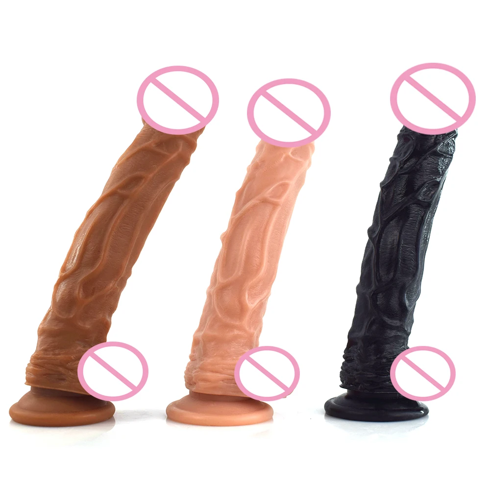 LUUK Long Dildo Realistic Imitação de vasos sanguíneos Imitador de pênis para mulher Sem vibrador Masturbação Desgaste Brinquedos para adultos Pica