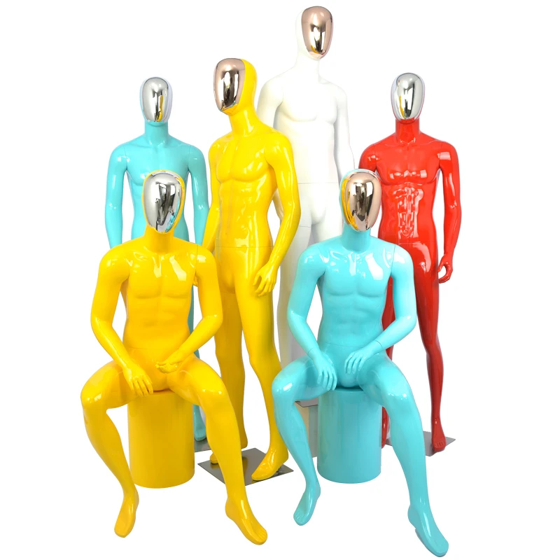 

Fashionable Colorful Men Mannequin Fiberglass Male Model Customized Factory