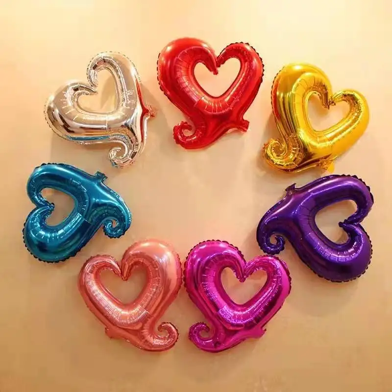 

2pcs 18inch Hook heart aluminum film wedding supplies wedding room layout birthday party decoration Valentine's Day balloons