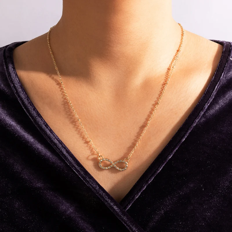 Tocona Luxury Crystal Stone Pendant  Neckalce for Women Charms Bow-knot Alloy Metal Wedding Jewelry Accessories Collar p-564