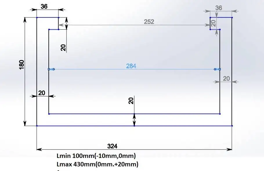 Guide rails cnc machine protective bellows, Width324mm x Height 180mm x Length 430mm