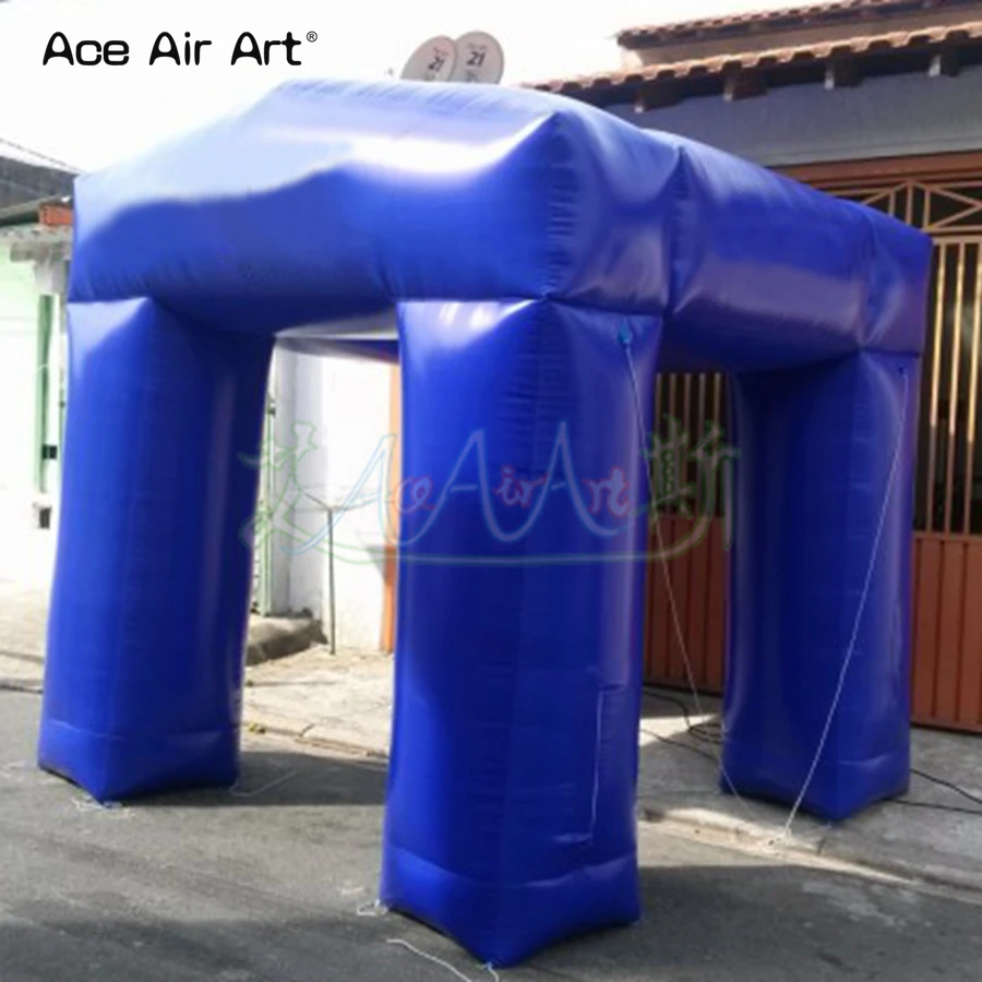 Nieuw aangekomen blauwe kleur opblaasbare vierkante tent met 4 poten voor feestdecoratie