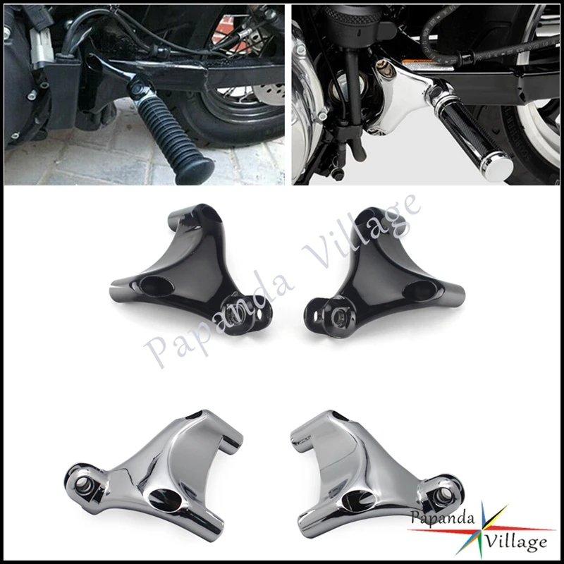 

Black/Chrome CNC Foot Peg Motorcycle Foot Rest Stand Mount Passenger Footpeg Kits For Harley 883 1200 XL Sportster 2004-2013