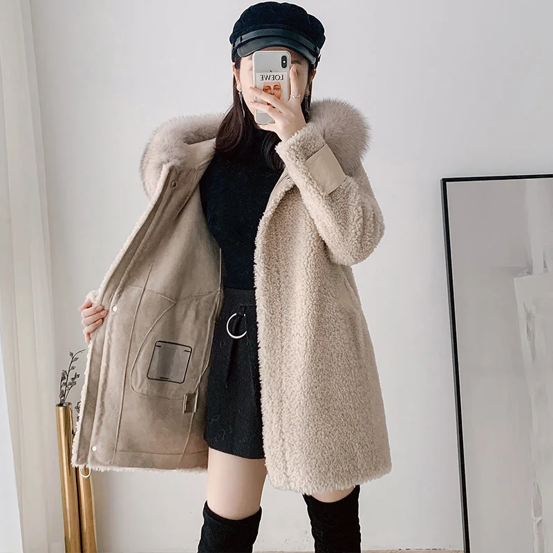 Vera pelliccia Boollili cappotto donna cappotto invernale abbigliamento donna 2023 100% lana giacca collo di pelliccia di volpe Parka giacca di vera pelliccia