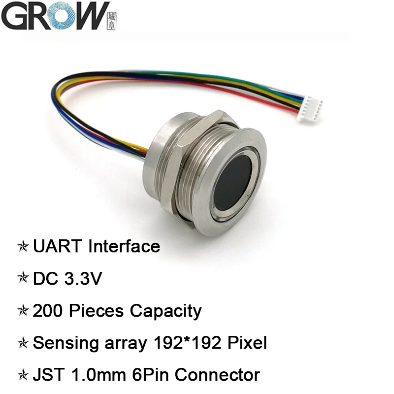 Imagem -02 - Crescer R503 Circular Rodada Rgb Indicador Anel Controle Led 3.7 v Sh1.06pin Capacitiva Módulo de Impressão Digital Sensor Scanner Novo