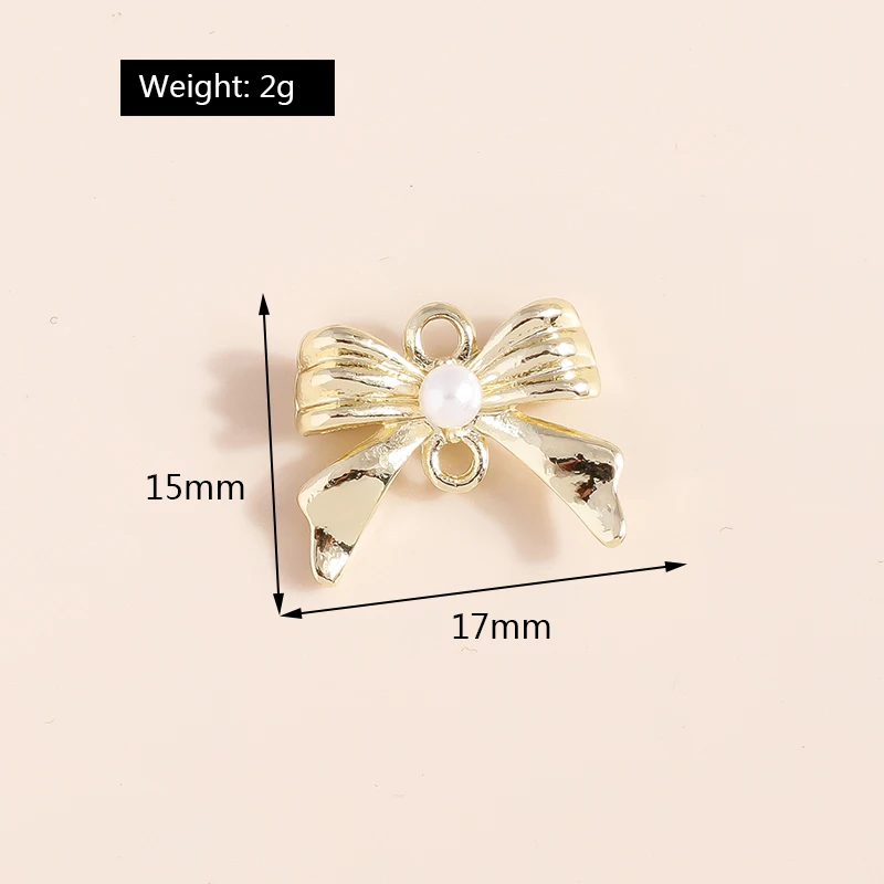 8pcs 15*17mm Cute Bowtie Bowknot Connectors Charms for Dangles Earrings DIY Pendants of Necklaces Bracelets Making Accessories