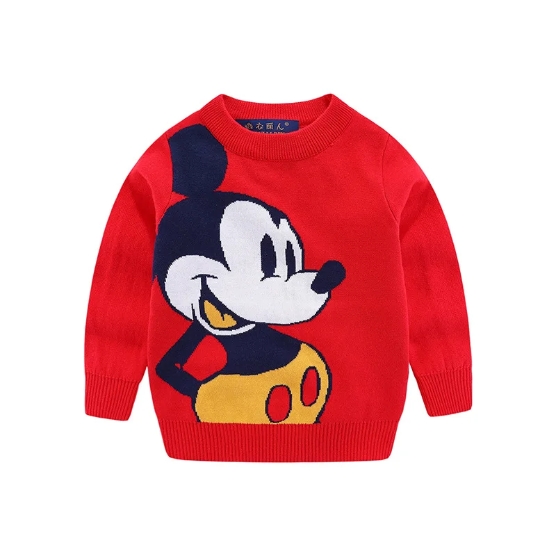 Disney Cartoon Mickey Mouse Autumn And Winter Models Boys and Girls Sweater Baby Crew Neck Sweater Sweater Toddler Girl Sweater