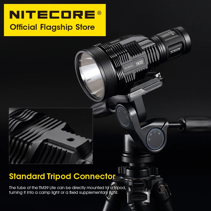 NITECORE TM39 Lite Searchlight Flashlight 5200LM Beam Throw 1500M OLED Rescue Rechargeable Torch with UMS4 Charger 4 Battery